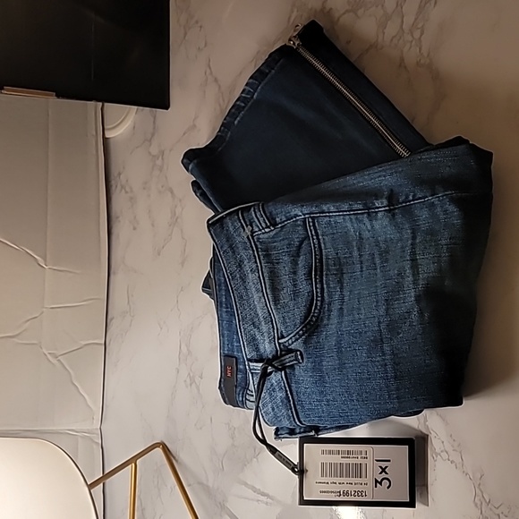 🔥🔥👖3x1 WOMEN'S BLUE DENIM MID RISE CROPPED JEANS SZ 24 / PRESLEY - Picture 9 of 11